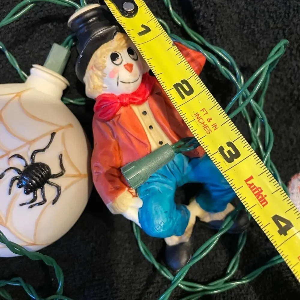 RARE Old World Christmas 1983 Halloween Witch Spider Scarecrow String Lights